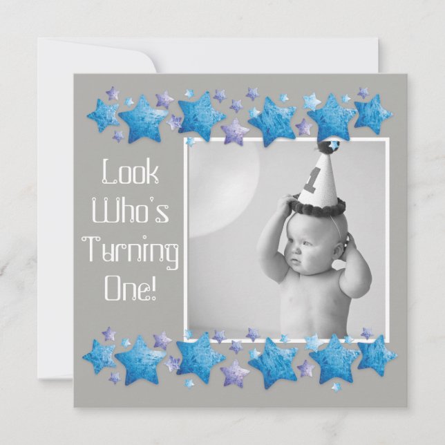 Convite Olha quem está virando 1° aniversário (Frente)