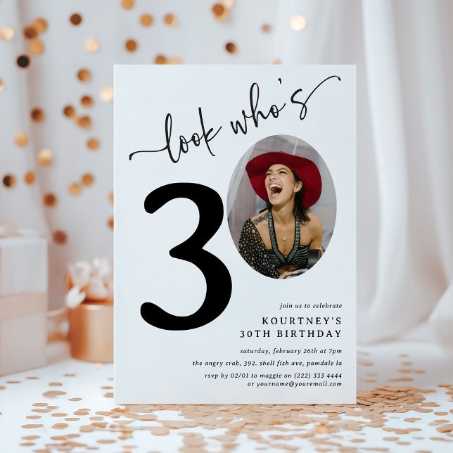 Convite Olha quem tem 30 anos! Aniversário de 30 anos de F (Criador carregado)