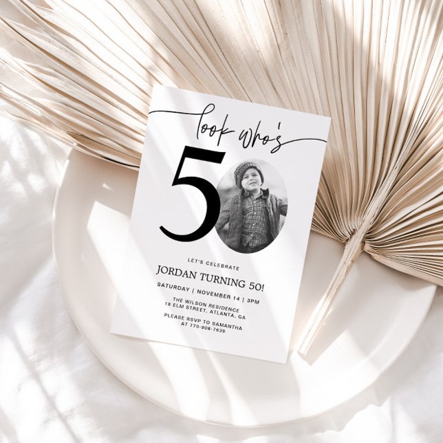 Convite Olha quem tem 50 anos | Foto 50th Birthday Invite (Criador carregado)
