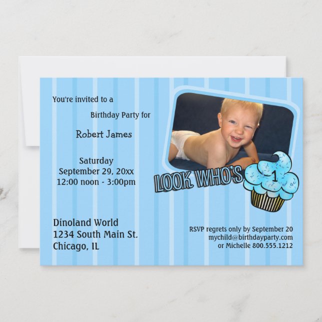 Convite Olha Quem Tem Um Aniversário De Teal! (Frente)