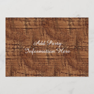 Convite Olhar áspero da grão da madeira de carvalho da