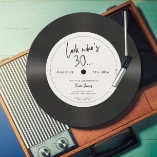 Convite Olhar para o disco de vinil retrô que faz 30 anos,