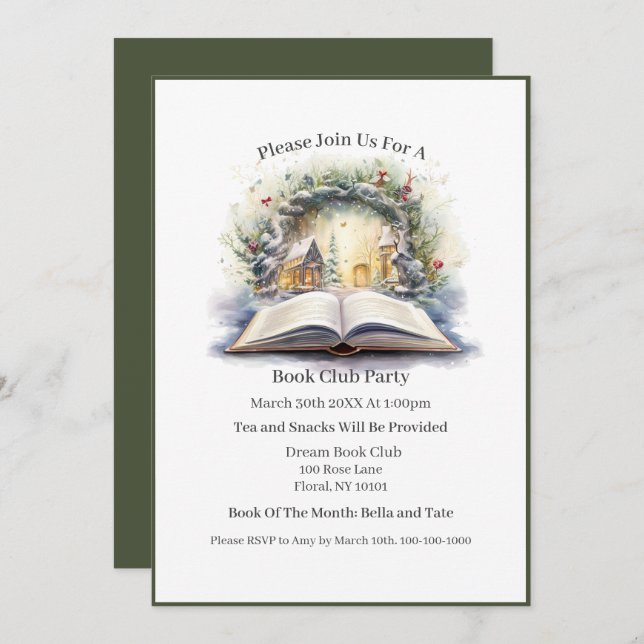 Convite Olhe, está em um livro, Clube do Livro (Frente/Verso)