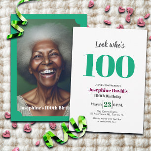 Convite Olhe quem está com 100 anos! Foto de Aniversário