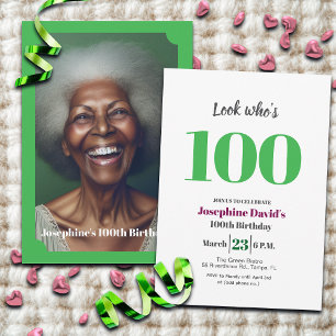 Convite Olhe quem está com 100 anos! Foto de festa de aniv
