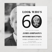 Olhe Quem Está Com 60 Anos Foto Preto e Branco de 