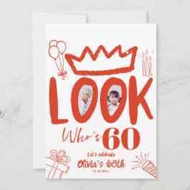 Convite Olhe Quem Está Com 60! Foto Moderna Aniver