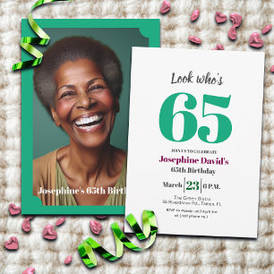 Convite Olhe quem está com 65 anos! Foto de Aniversário