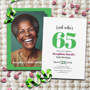 Convite Olhe quem está com 65 anos! Foto de Aniversário