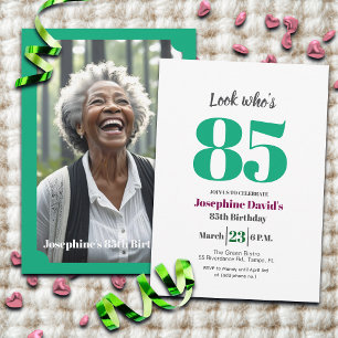 Convite Olhe quem está com 85 anos! Foto de festa de anive