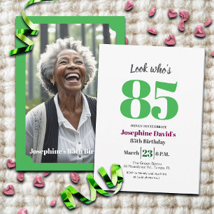 Convite Olhe quem está com 85 anos! Foto de festa de anive