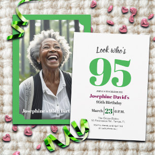 Convite Olhe quem está com 95 anos! Foto de festa de anive