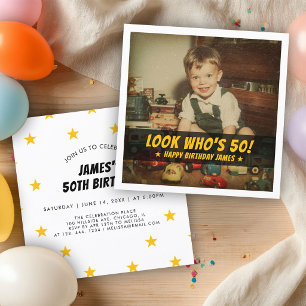 Convite Olhe Quem Faz 50 Aniversário Personalizado Foto Re