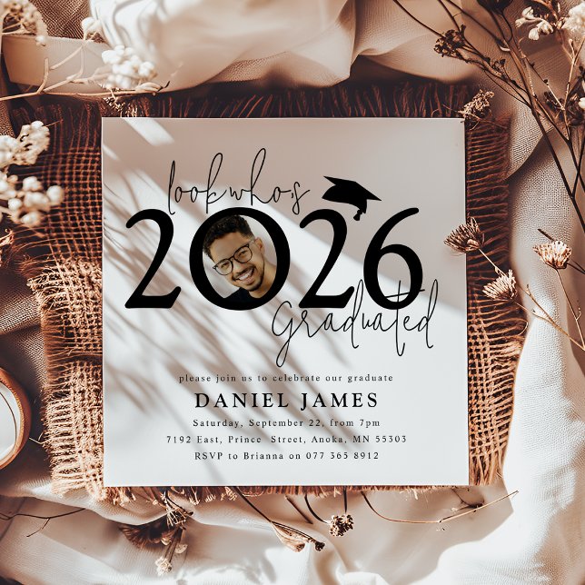 Convite Olhe quem se formou Festa de Formatura com Foto de (Criador carregado)