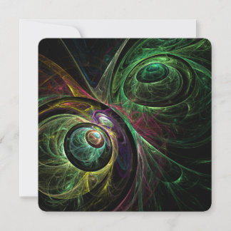 Convite Olho no Olho Arte Abstrata Moderna Fractal Verde D