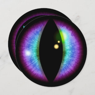 Convite Olho para Dragões Azuis e Roxos