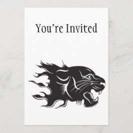 Convite Olhos Azuis de Pantera Preta