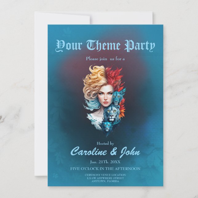 Convite Olhos do Leão e Cabelo Estrelado (Frente)