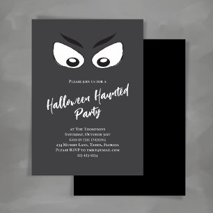 Convite Olhos Fantasmas do Festa de Halloween Spooky