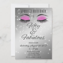 Convite Olhos Glamurosos Preto 50 Fabulosos