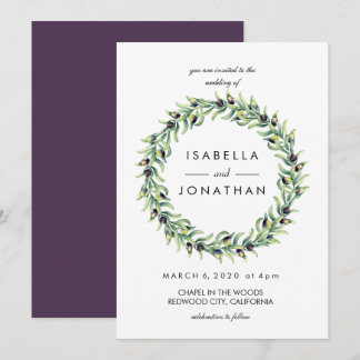 Convite Oliva | Casamento de Watercolor Russ Wreath