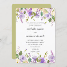 Oliva | Lavanda Quic Casamento Floral Por Aquarela