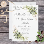Convite Olive Branch Bouquets Wedding Invitation<br><div class="desc">This wedding invitation is part of the Olive Branch Bouquets Wedding Invitation Suite of cards created by Simply Farmhouse Press. Soft pink ribbons gather branches of watercolor olive branches,  and send a message of warmth and home in this rustic design.</div>