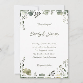 Convite Olive Floral Wedding