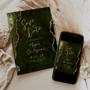 Convite Olive Green Ágata Rosto Casamento Salve a Data