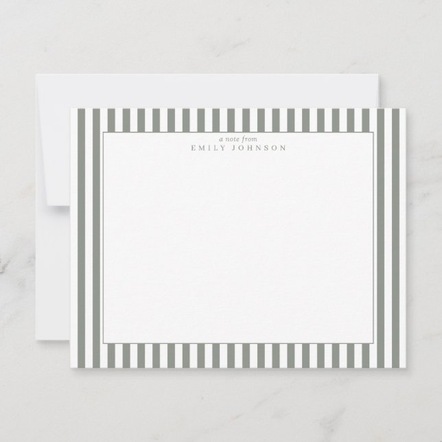 Convite Olive Striped Note Card (Frente)