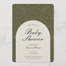 Convite Olive Traditional Floral Arts and Crafts Shower