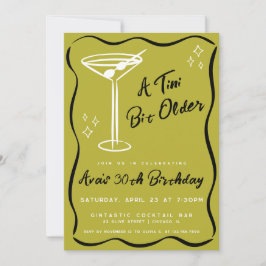 Convite Olive Whimsical Tini Bit Older Martini Aniversário