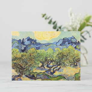 Convite Oliveiras com Alpilles por Vincent van Gogh