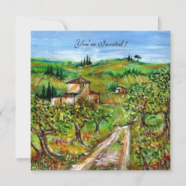 Convite OLIVEIRAS NA TOSCANA,amarelo verde branco (Frente)
