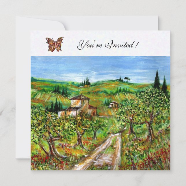 Convite OLIVEIRAS NA TOSCANA,verde amarelo branco (Frente)