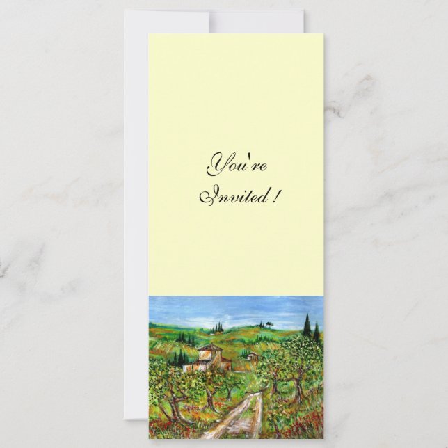 Convite OLIVEIRAS NA TOSCANA, verde branco (Frente)