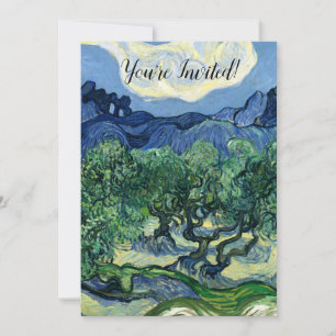 Convite Oliveiras Paisagem Montanhosa de Vincent Van Gogh