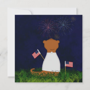 Convite Oliver A Lontra Assistindo Fogos de Artifício