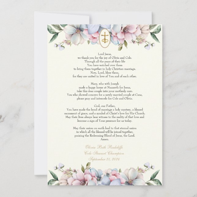 Convite Olivia Prayer Cards (Frente)