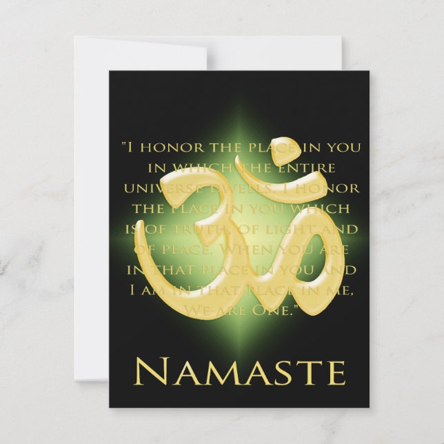 Convite Om em Preto e Dourado - Namaste (Frente)
