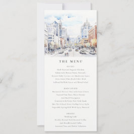 Convite Omaha Nebraska Watercolor Landscape Wedding  Menu