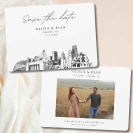 Convite Omaha Wedding Modern Salvar Data