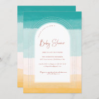 Ombre Beach Sun & Sand | Chá de fraldas arco-íris