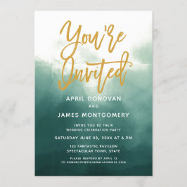 Convite Ombre, é um casamento com a tipografia de pincel