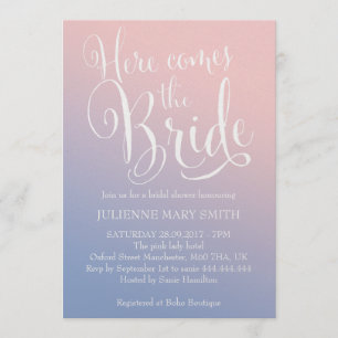 Convite Ombre Fairytale Aí vem o Chá de panela da Noiva