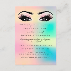 Convite Ombre Holographic Bubble Bridal Sweet 16th Eyelash