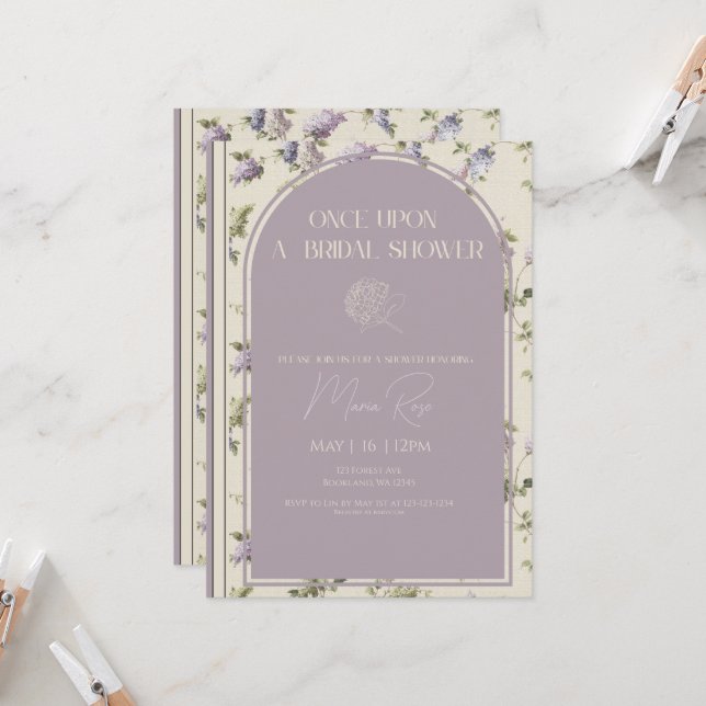 Convite Once Upon A Bridal Shower Invitation (Frente/Verso In Situ)