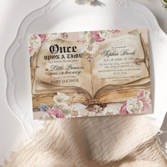 Convite Once Upon A Time Book Baby Shower (Criador carregado)