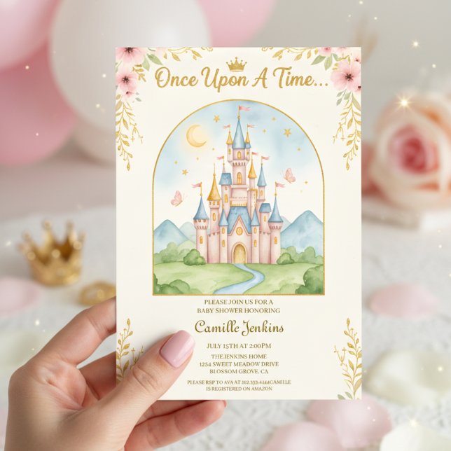Convite once upon a time fairytale magical royal glitter (Criador carregado)