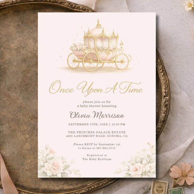 Convite Once Upon A Time Princess Carriage Baby Shower (Criador carregado)